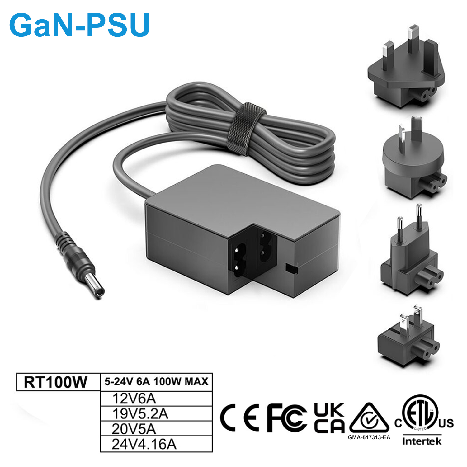 Max. GaN 100W Series Wall Mount Power Adapter